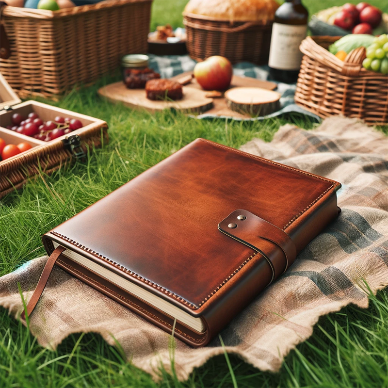 A5 soft leather notebook buckle can be customized Retro Brown